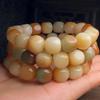 Peacock Green Carbonized Bodhi Root Hand-Carved Unisex Prayer Beads Bracelet