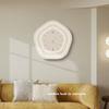 Cream-style Living Room Decorative Painting with Clock, Modern and Simple Home Ultra-quiet Wall Clock, Creative Clock Wall Lamp