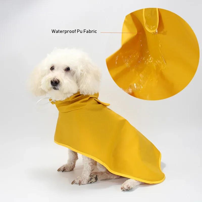 Pet Rainy Season Puppy Hooded Dog Raincoat Waterproof Soft Outdoor Pet Jumpsuit Clothes for Dogs Apparel Impermeable Rain Coats