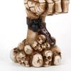 yangyizhi Hear No Evil, Speak See Evil Skull Vase, Resin Ornament with Rose Decor, Halloween Gothic Skeleton Display for Shelf Desk Altar, Horror