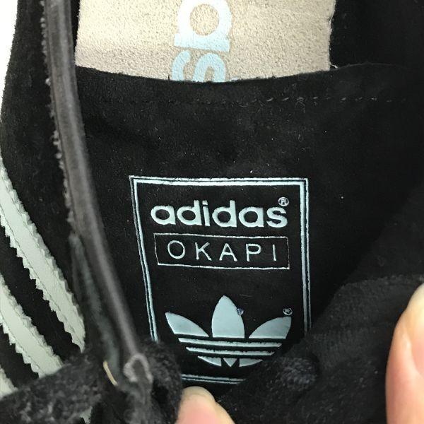 Adidas Кеды OKAPI из замши с низким вырезом Женские 24.0 Черные Голубые Кроссовки(ИСПОЛЬЗОВАЛ)