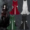Women's Long Sleeve V-Neck Medieval Dress Floor Length Cosplay Dress