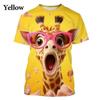 Funny Giraffe 3D Printed Men's T-shirt Cartoon Animal Hip Hop Casual Street Men's And Women's T-Shirt Tops