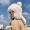 Зимняя меховая шапка Lei Feng для девочек с милыми медвежьими ушками и дизайном, открывающим лицо, для северо-востока Китая