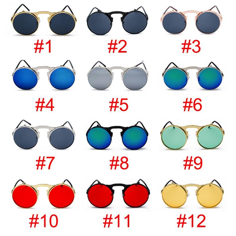 Ретро Мода Винтаж Готические Круглые Откидные Стимпанк Очки Винтаж Киберпанк