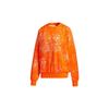 Aop Sweat Logo Print Casual Sport Pullover Crew Neck Sweatshirt Women Top Orange GT6487