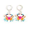 Zinc Zinc Alloy Crab Shape Drop Earrings Jewelry Gradient Crab Ear Buckle  Beach Resort Sea Breeze