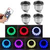 4x Stainless Steel Car Cup Drink Holder 14 LED W/ Remote RGB Lights for Truck RV