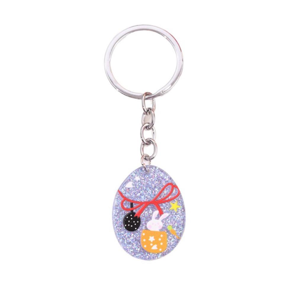 Rabbit Egg Easter Keyring Colorful Eggs Easter Bunny Keyring Easter Egg Keychain Party Favors