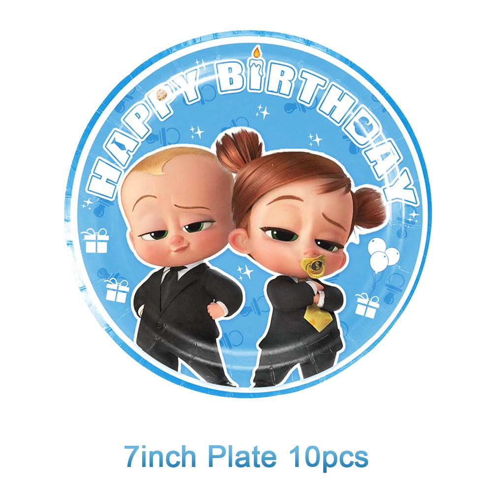 Bossed Baby Theme Birthday Party Decoration Newborn 1St Tableware Set Plate Cup Balloons For Kids Baby Shower Party Faovrs Gifts