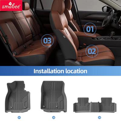 Smabee Left Drive for Mazda CX-50 2023 -2025 Car All-weather Floor Mats Cargo Liner Trunk Pad TPE 3D Foot Mat Accessories Black F3