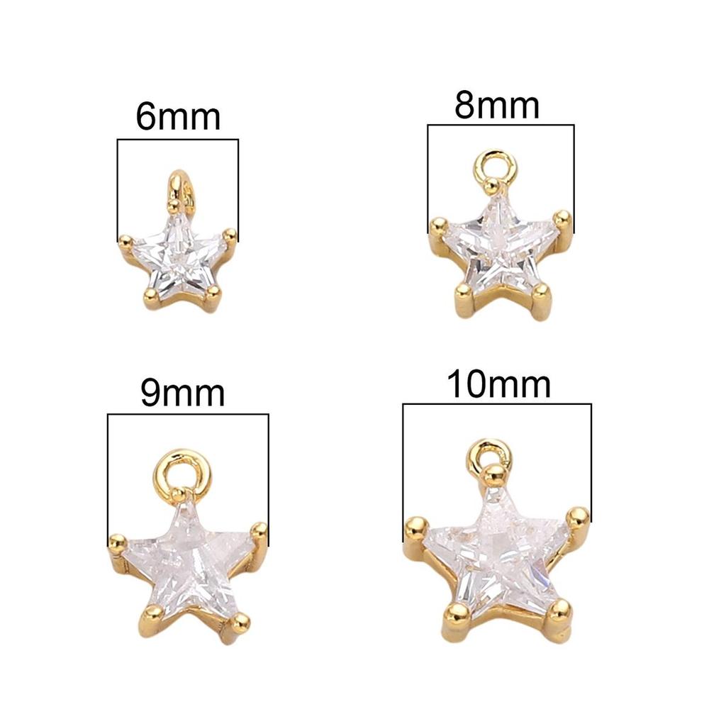 1 шт./пакет медь микро инкрустированный циркон пентаграмма кулон для ювелирных изделий ручной работы DIY