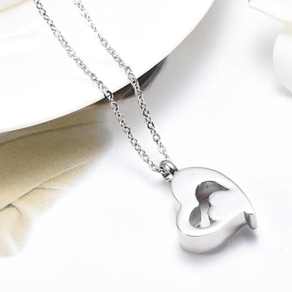Heart Pendant Necklace for Ashes Heart Charm Necklace Wedding Necklace Bride Wedding Jewelry for Girl Birthday