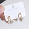 Серьги в форме восьмиконечной звезды, серьги высокого класса с нишевым дизайном, новые модные серебряные серьги-иглы