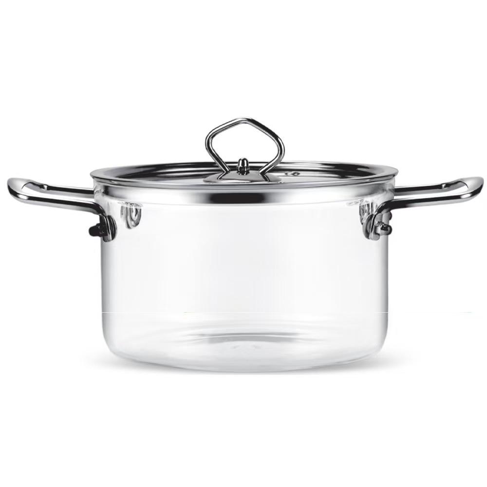 Modern High Borosilicate Glass Cooking Pot Transparent Milk Pot Glassware Soup Pot Porridge