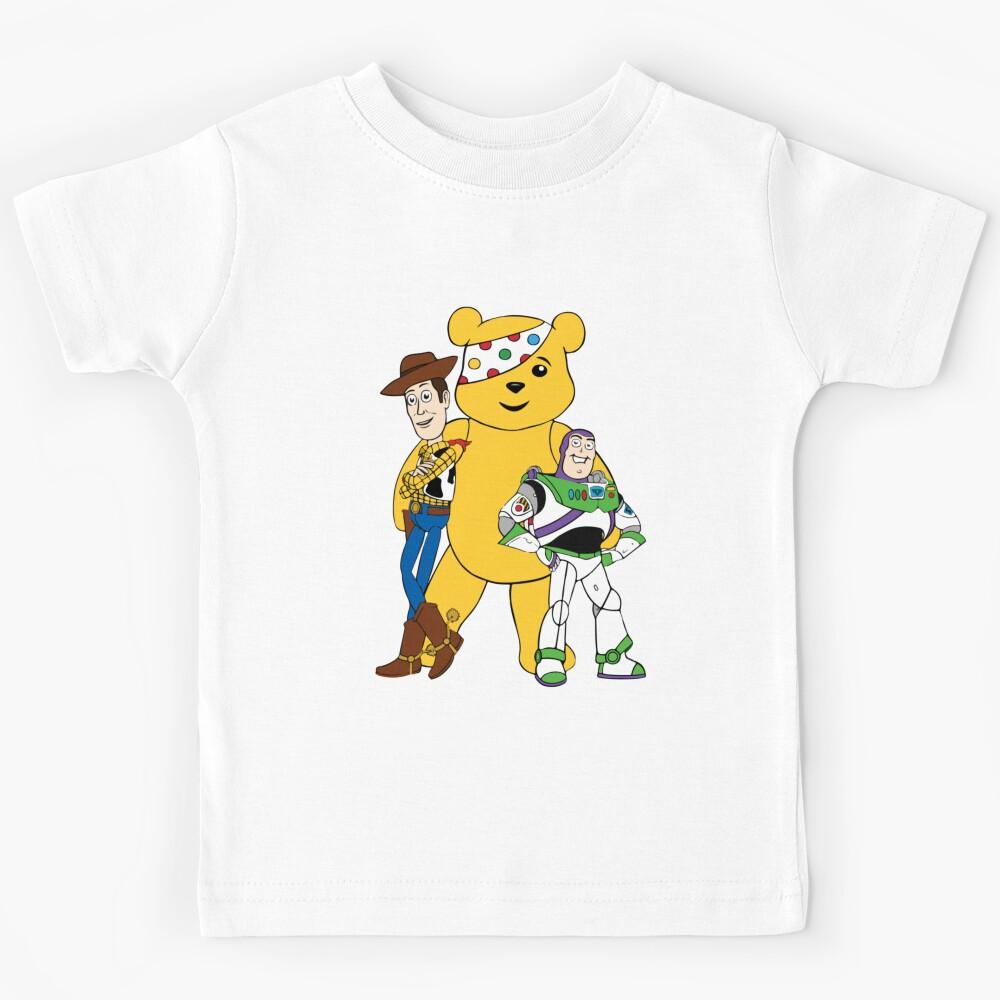 tesco pudsey bear with cartoons Kids T-Shirt