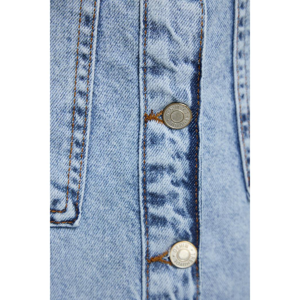 Джинсовая юбка темно-синего цвета с двойным карманом и высокой талией Tctss23ee00002