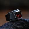 Electroplated Gemstone Ring Vintage Men's Wristband Jewelry