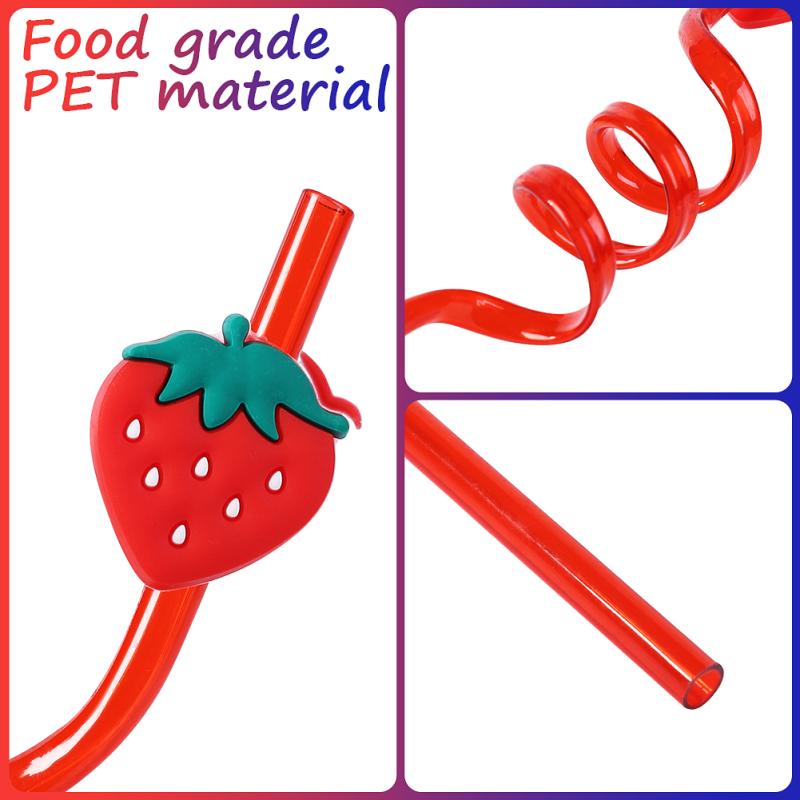 24pcs Fruit Drinking Straws Multi-purpose Reusable Soft Flexible Easy To Clean Kids Party Supplies