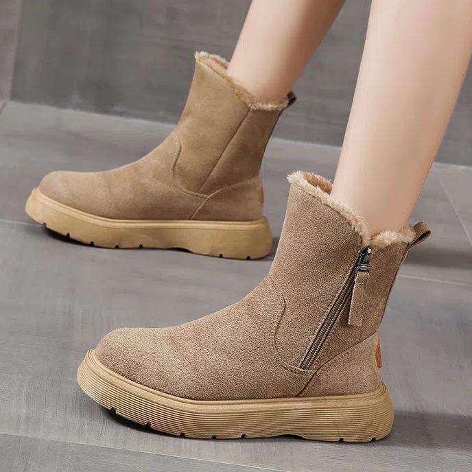 Зимние сапоги большого размера, женские универсальные короткие зимние сапоги, женские утепленные теплые хлопковые сапоги