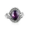 Аметист Драгоценный Камень Твердый Серебро 925 Пробы Бохо Дизайнерское Кольцо Подарок Для Нее Заявление Ювелирные Изделия