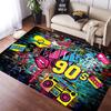 90s Hip-hop Vintage Carpet for Living Room Bedroom Bedside Floor Mat Sparkling Disco Party Decor Kitchen Coffee Table Doormat