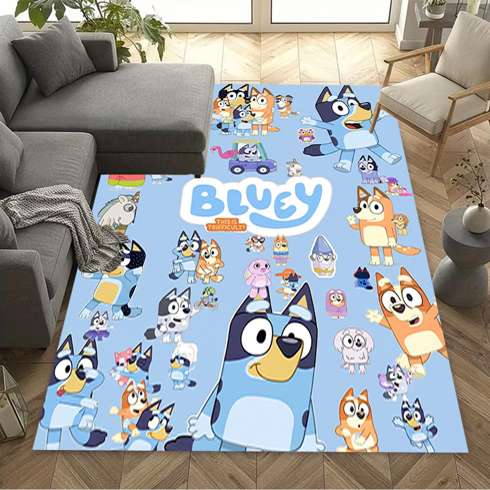 Bluey Bingo Adventure Floor Mat Perfect for Living Rooms Dormitory Dining Room Balcony Antislip Carpet Office home decor Gift for Festivals