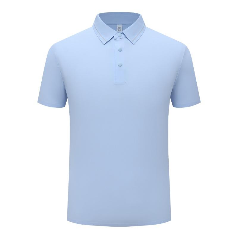 Ice Silk Cool Sunscreen Polo Shirt Men'S Short-Sleeved Summer Solid Color Lapel Light T-Shirt Bacteriostatic Half-Sleeve