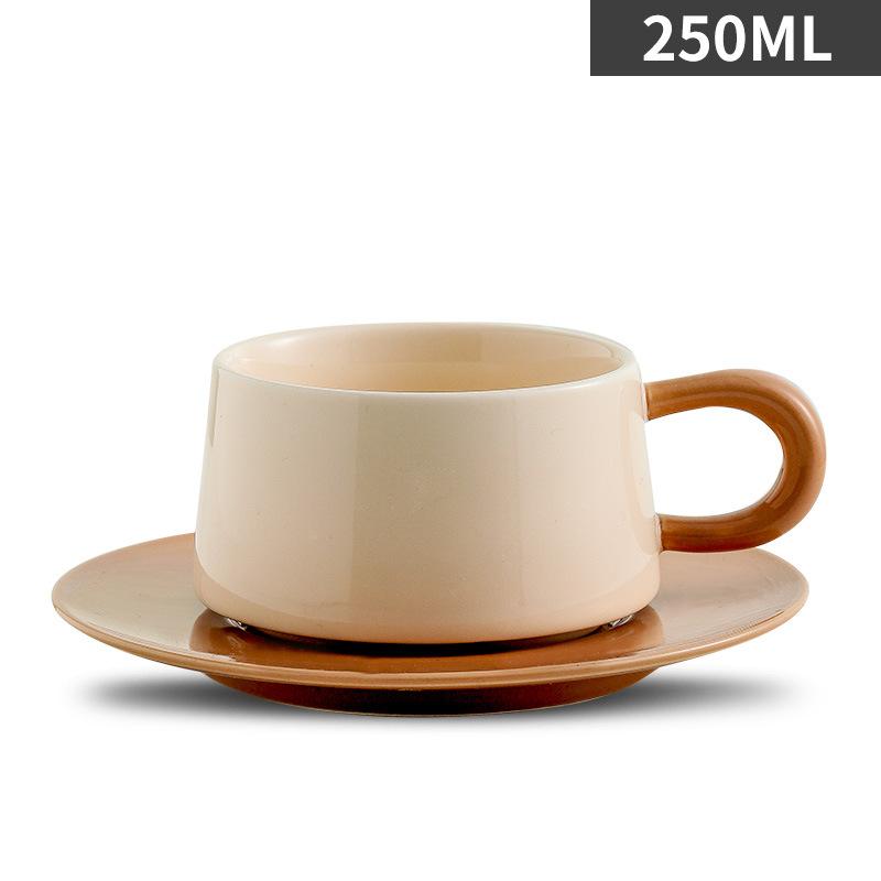 250 мл керамическая кофейная чашка и блюдце набор чашек для чая с молоком чашки для завтрака овсянки кружка для воды в офисе кружка для молока кружка для послеобеденного чая чайная чашка