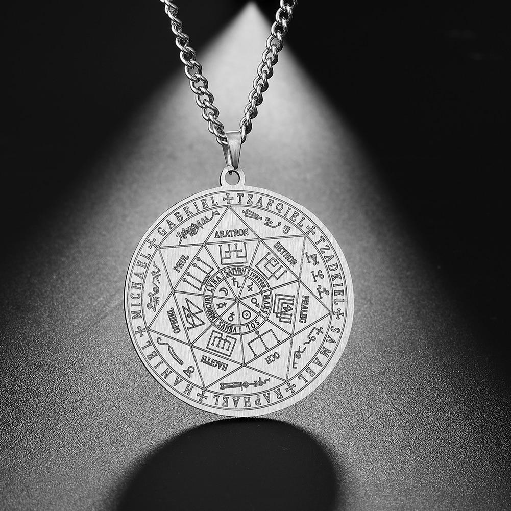 7 Archangels Sigil Charm Necklaces Archangels Sigil Necklaces Pentacle Magic Amulet