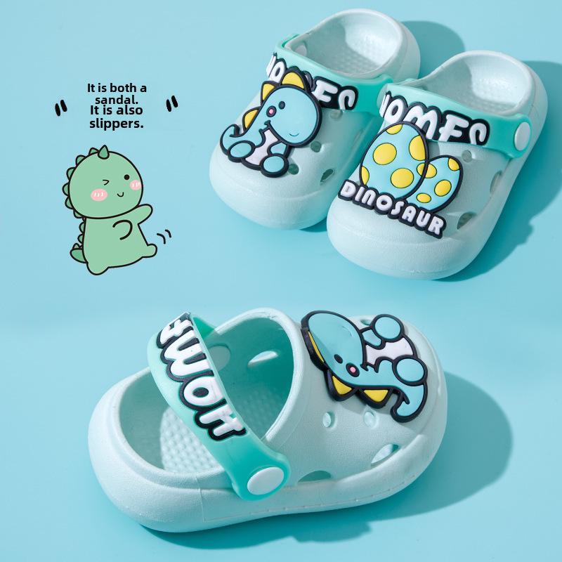 Детские милые летние шлепанцы с медведем, нескользящие: Мягкая подошва, крутые клоги для мальчиков и девочек