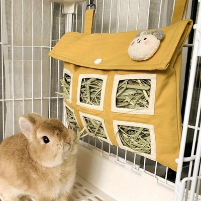 1 шт. Льняная сумка для питомца Сумка для сена для кролика Сумка для кормления Шиншилла Морская свинка Подвесная сумка для корма Подходит для подарков для друзей и семьи