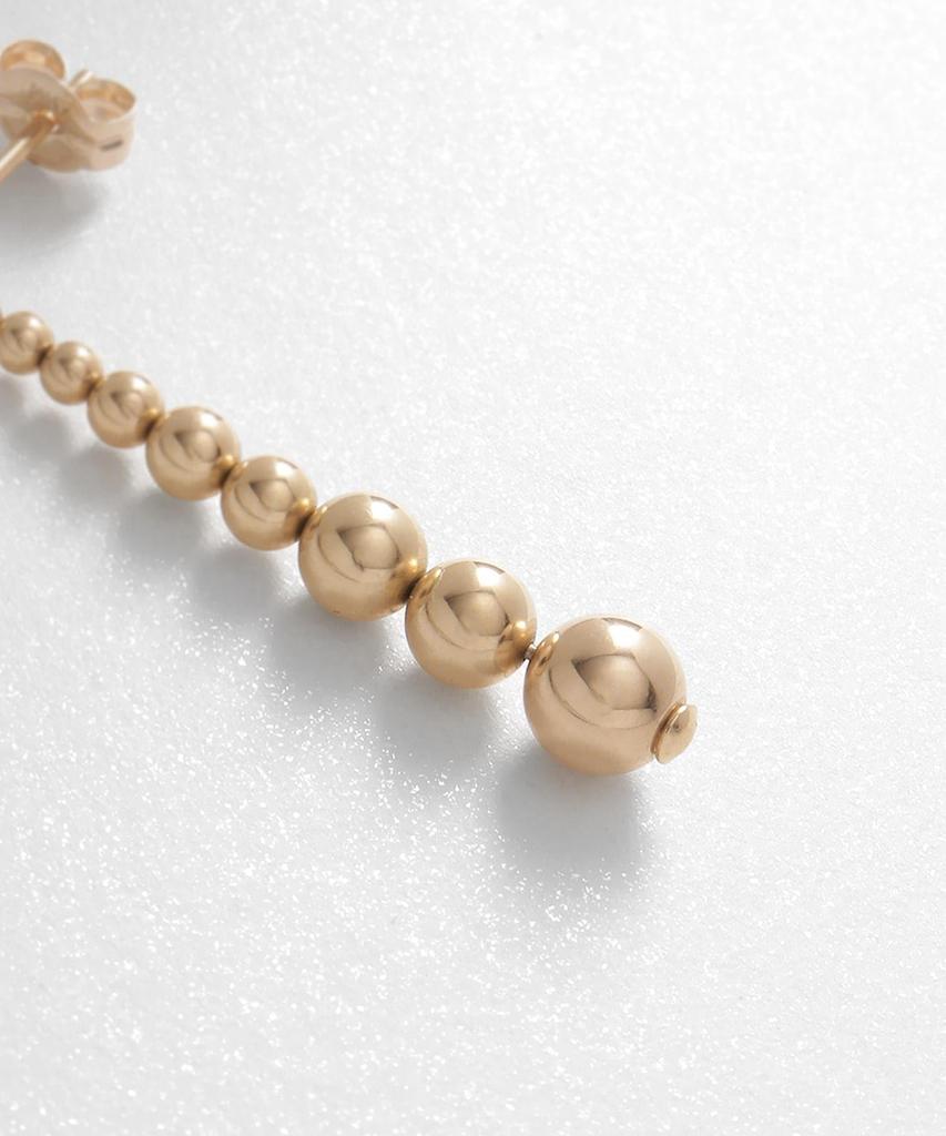 Серьги K10 Полый шар Градиентные серьги-пусеты 40576549 Желтое золото 00 [Кокошник] Женские (100)