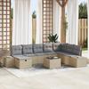 VidaXL 9-Piece Garden Sofa Set with Cushions Beige Rattan 3359439