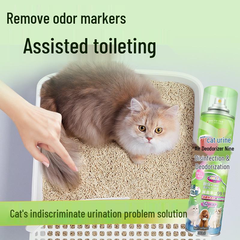 Pet Cat Urine Odor Remover Spray: Deodorizing Indoor Cat Litter, Anti-Mite, Fresh Air Cleaner