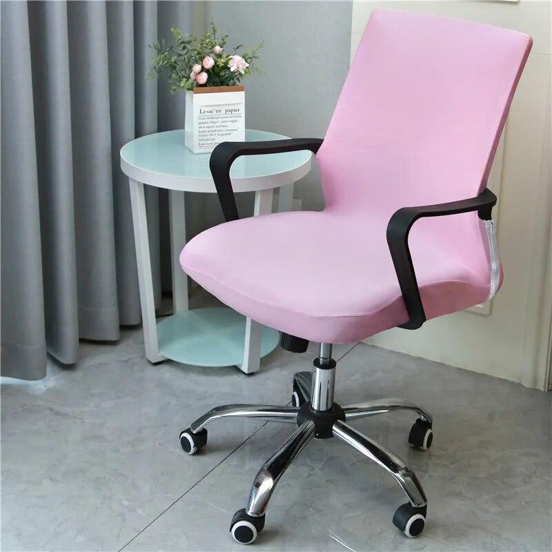Сплошной цвет эластичный подлокотник, чехол для офисного стула, эластичные простые тканевые чехлы на сиденья компьютера, моющийся декор, защита для вращающегося стула