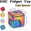 Metal Cube Rotating Fingertip Gyroscope Fidget Anti Stress Toys Adult Office Home Travel Portable Spinner Toys Christmas Gifts