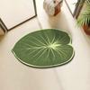 Realistic 3D Leaf Rug Irregular Leaf Shaped Floor Mat Anti Slip Green Leaf Doormat for Bathroom
