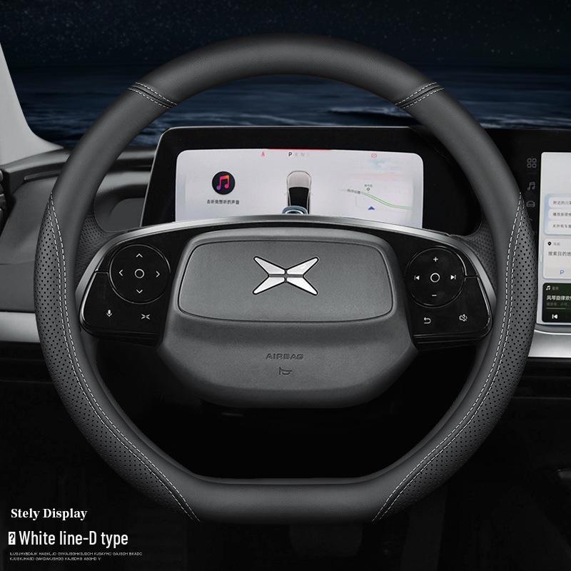 Xpeng Motors Genuine Leather Steering Wheel Cover for P7, P5, G3, G9 - All Season Grip