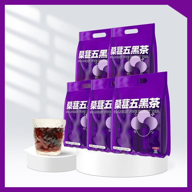 Черный чай из шелковицы Чай Юэфа Черный кунжут Черная фасоль Черный волчий чай для здоровья