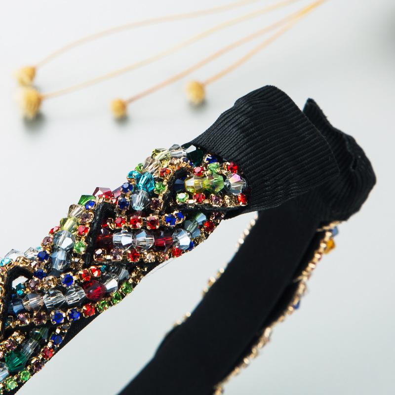 Женская повязка на голову Super Flash в стиле ретро со стразами и кристаллами, обжаренными в тесте с крестом