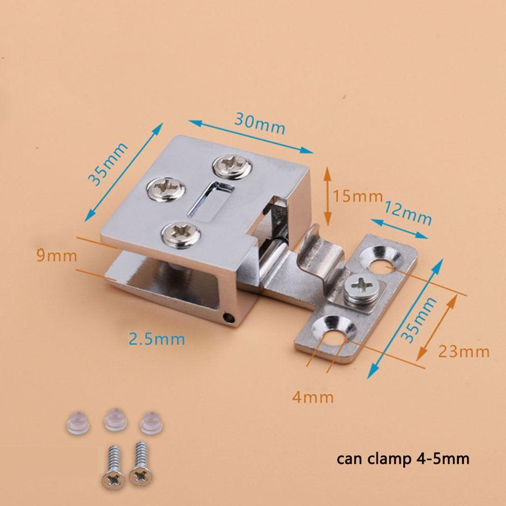 Frameless Display Cabinet Cupboard Clamp Wine Cabinet Glass Clamp Glass Hinge Glass Clip Door Hinge