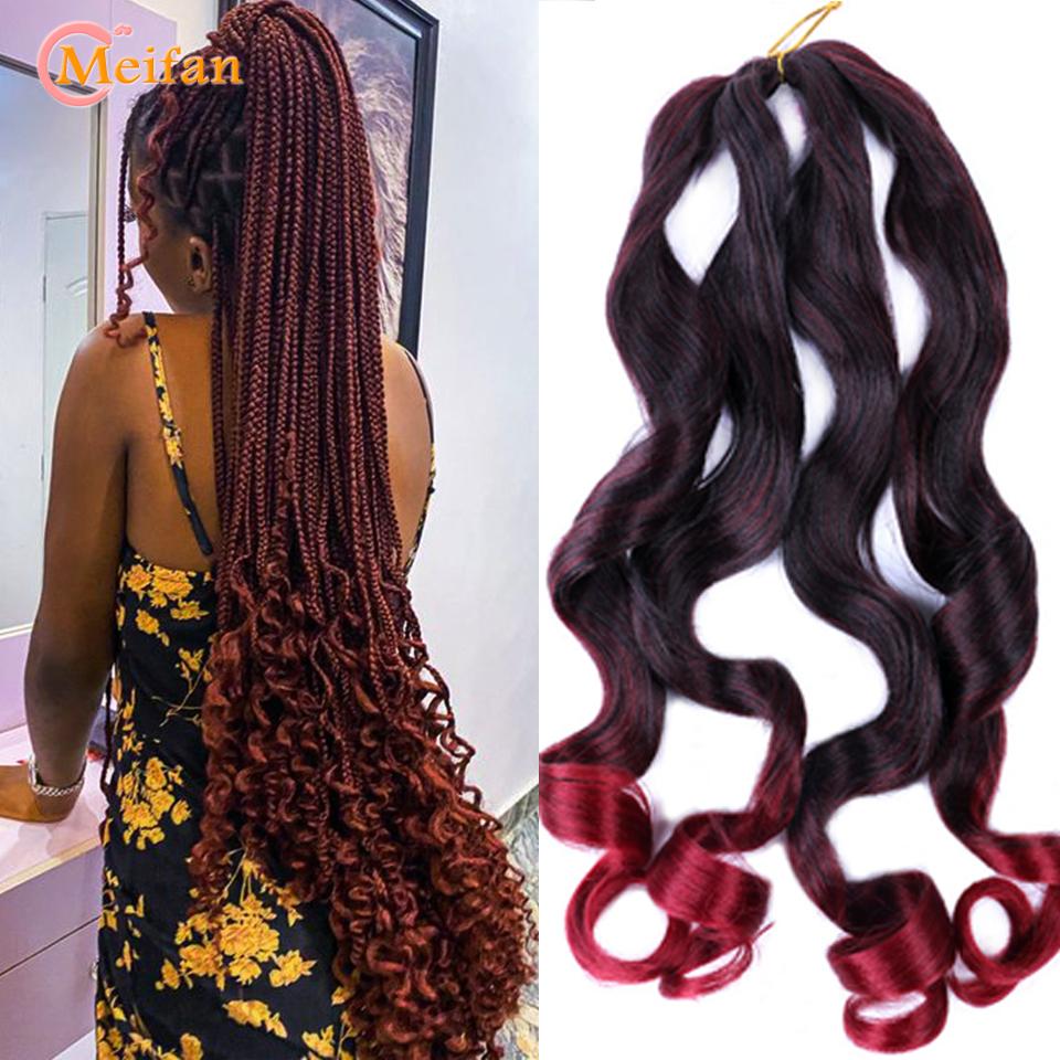 18-дюймовые синтетические свободные волнистые плетения волос, большие волны, вязанные крючком волосы, предварительно растянутые французские кудри, омбре, косы для женщин