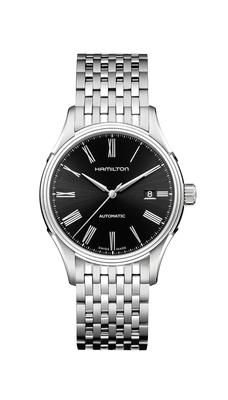 Мужские часы Hamilton Valiant Auto Roman Black Metal (H39515134) с Официальной Гарантией [Официальный Импорт]
