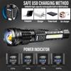 High Strong Power Led Flashlights USB Rechargeable Tactical Light Emergency Spotlights Telescopic Jetbeam Built-in Battery Torch