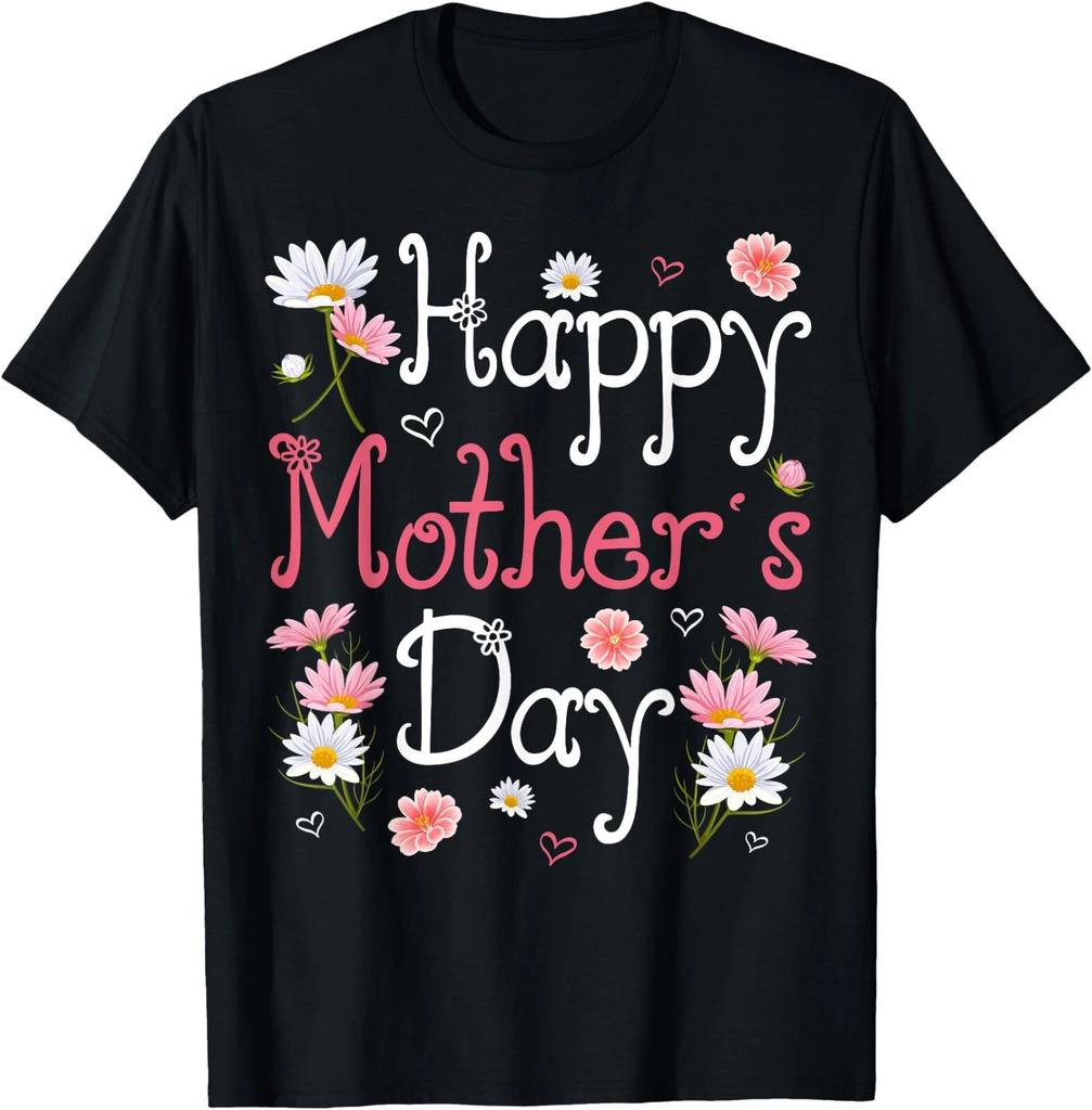 Happy Mother's Day With Floral Mom Mommy Grandma Gift T-Shirt , UNISEX Tee
