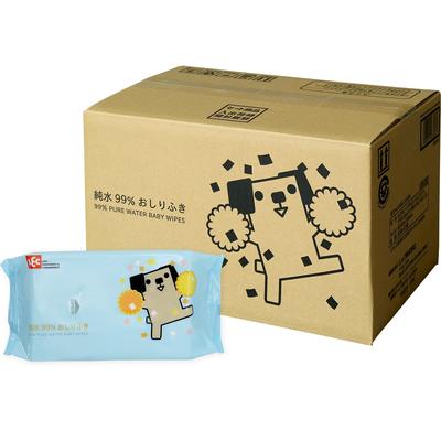 Детские влажные салфетки на чистой воде 80 шт. x 20 шт. 99% "Pochi" (1600 штук)