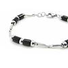 [I9097] - Silver-black 'Choréographie' Steel Bracelet