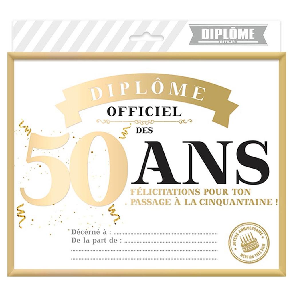 Les Trésors De Lily [A3654] - Официальная золотая рамка для диплома «50 лет» - 25х20 см.