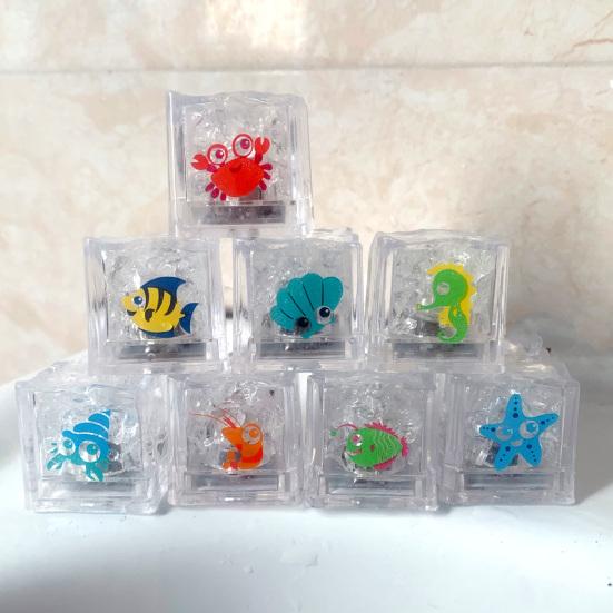 8 шт. светящиеся кубики для ванны набор с морскими животными графика светящиеся игрушки для ванны для детей активируемые водой сенсорные игрушки для ванны